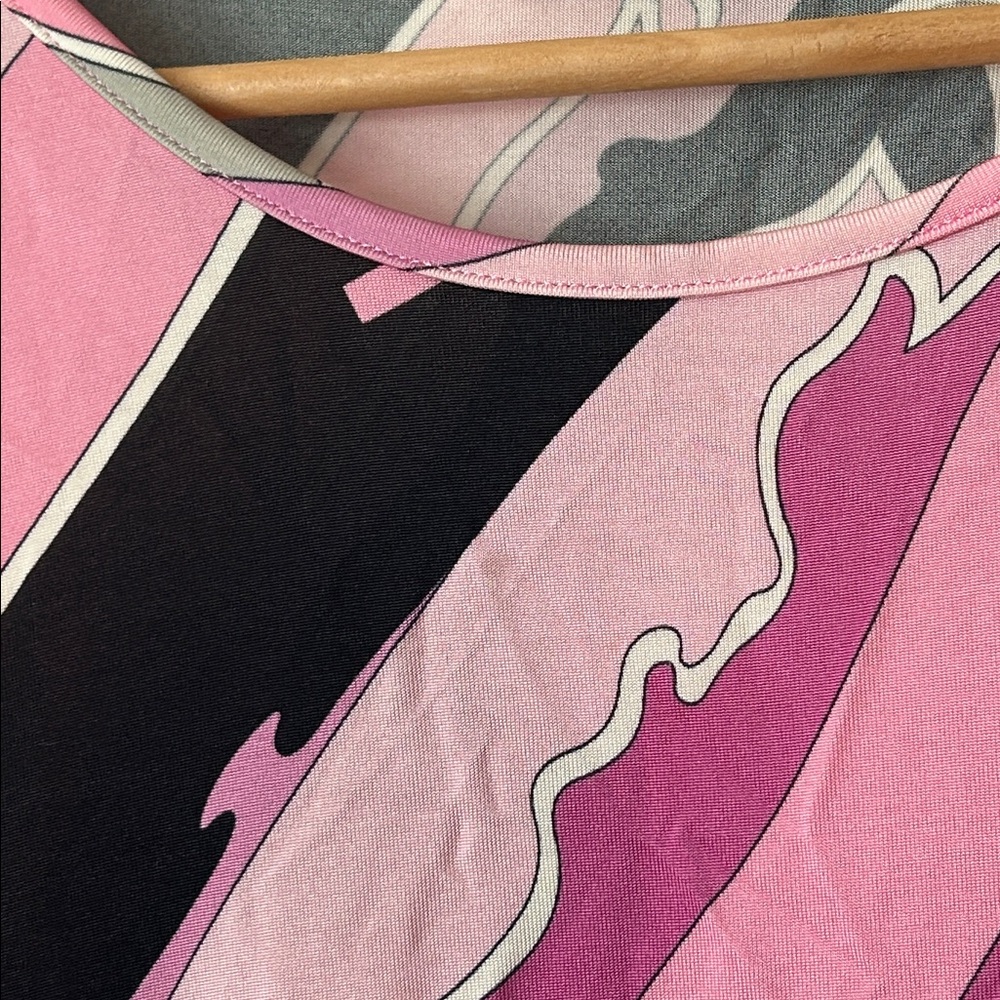 Averardo Bessi Pink/Gray Abstract Pattern Long Sleeve Tunic Shirt Top **Sz 16** - Picture 10 of 12